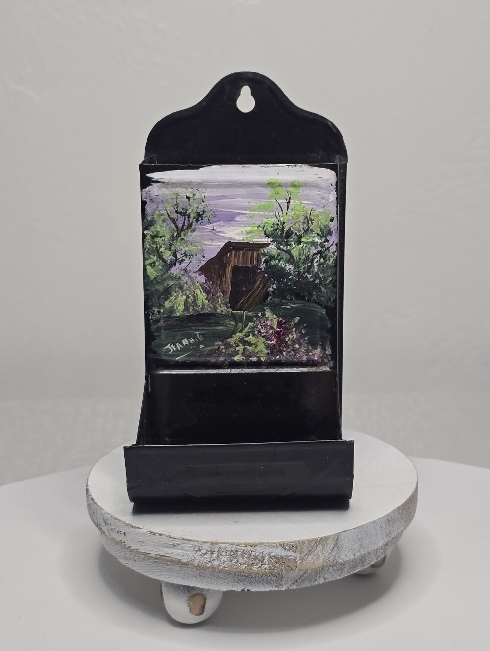 Vintage Hand Painted Outhouse Metal Match Holder - Gold King Mine Ghost Town